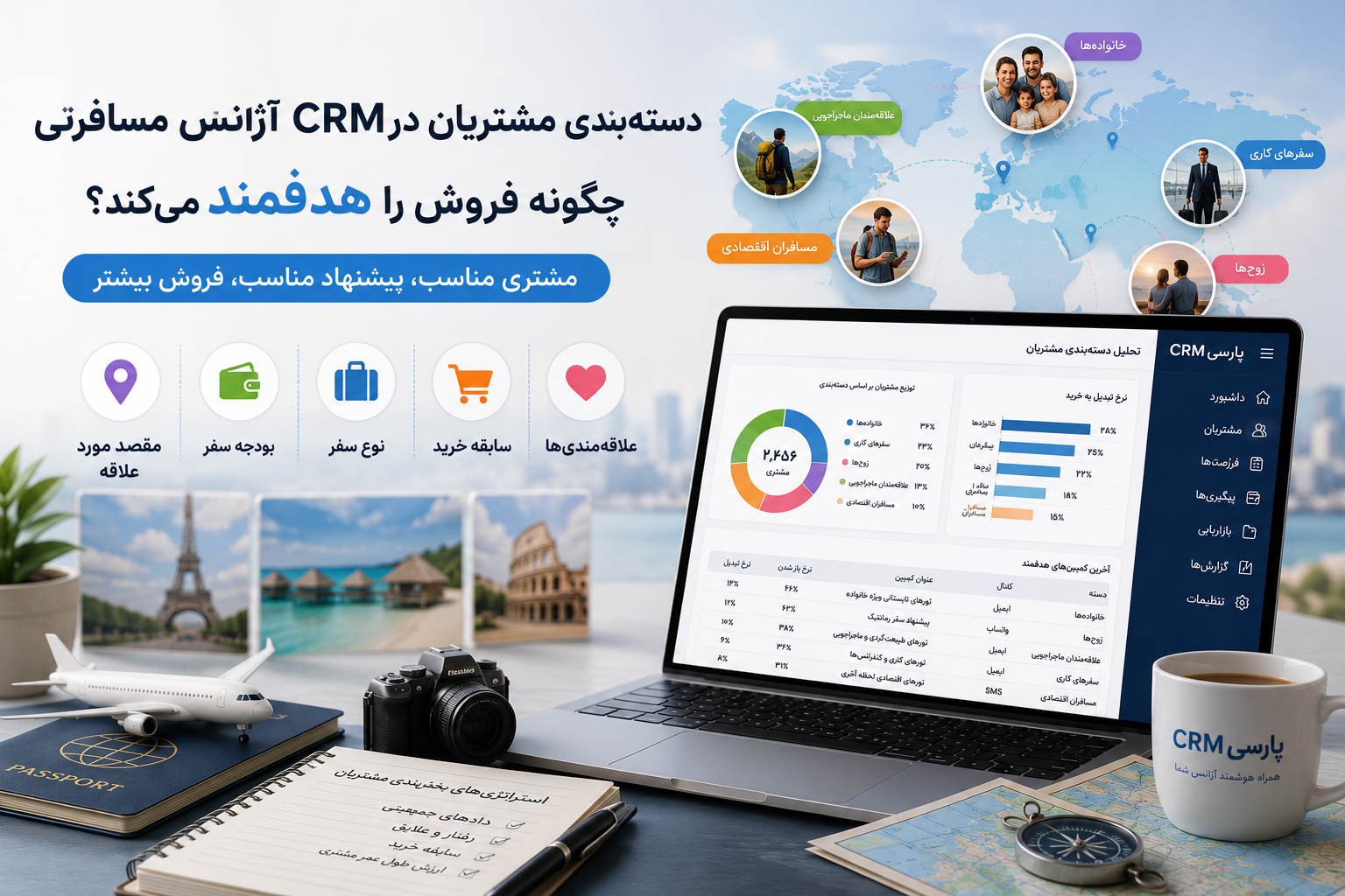 دستهبندی مشتریان در CRM آژانس مسافرتی چگونه فروش را هدفمند میکند؟